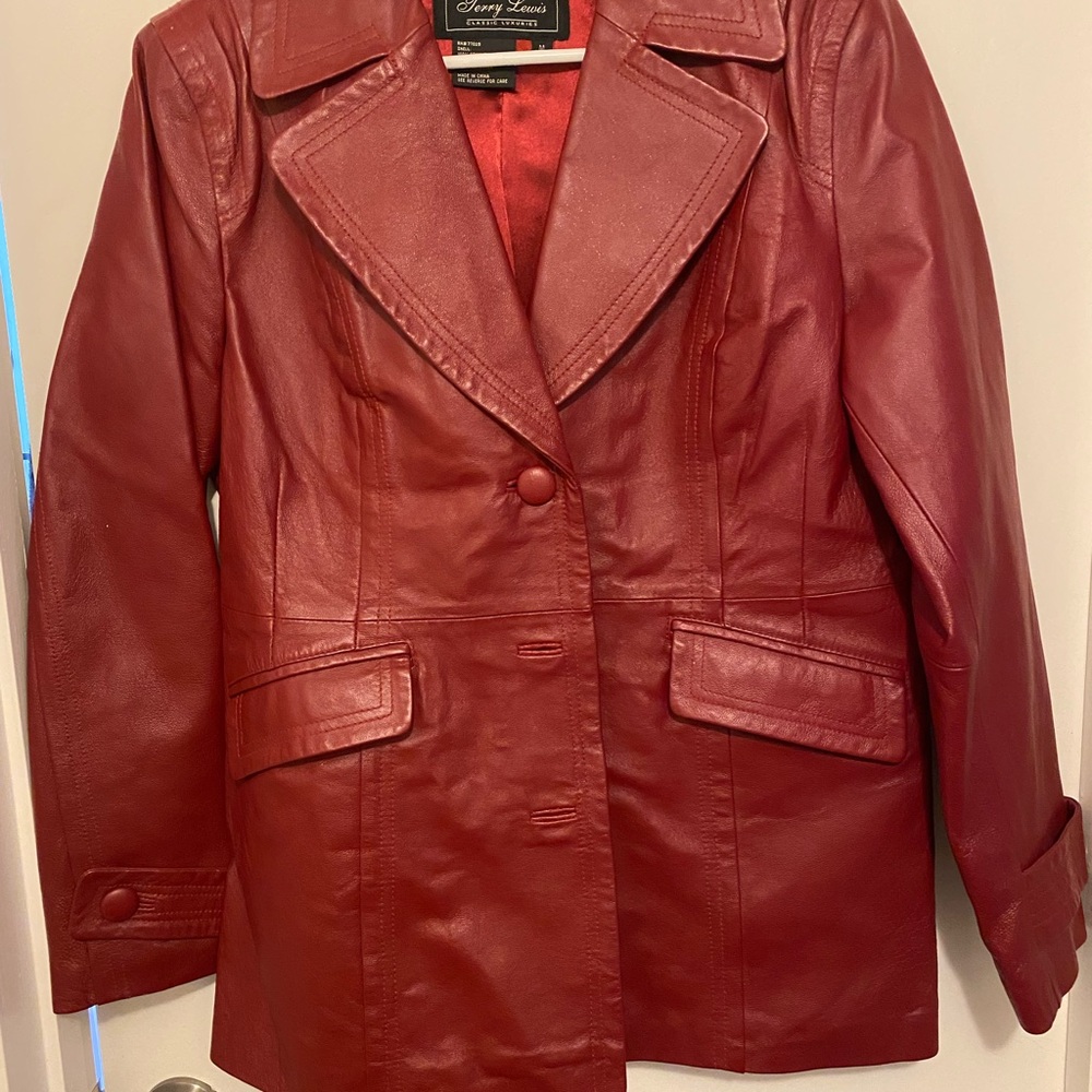 Women's Red Leather Jacket